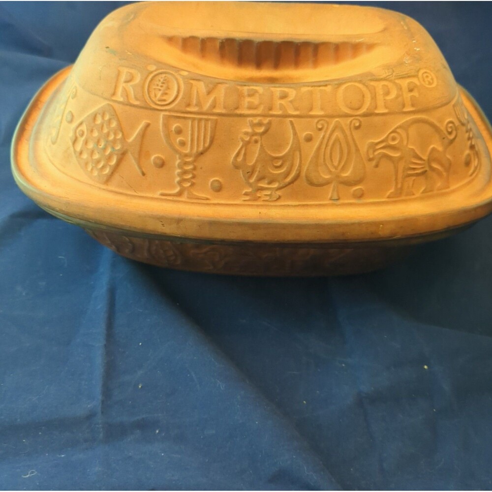 Romertopf Clay Terra Cotta Baker Roaster 111 With Lid - West Germany
